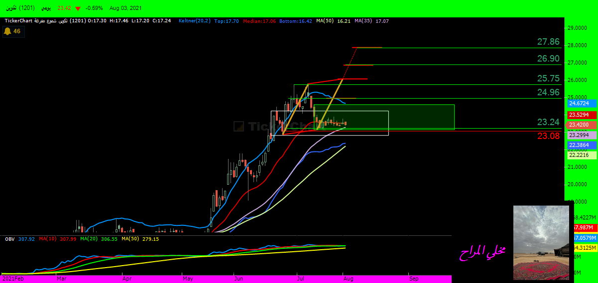 ( رؤيه فنيه .. سهم تكوين .. "أهداف شبه قريبه" ) - هوامير البورصة السعودية